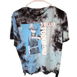 Mens Large My Hero Academia Shoto Todoroki Tie Dye Style Shirt